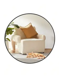 Round Mirror, 36 Inch Circle Mirror, HD Round Bathroom Mirror For Over Sink, Big Matte Black Metal Framed Wall Mirror For Wall, Vanity, Entryway, Hallway, Living Room, Easy To Install Decor Aluminium