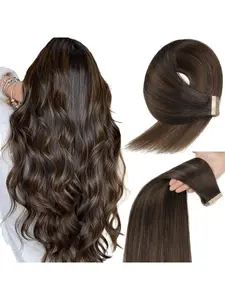 10pcs/25g Tape in Hair Extensions Human Hair Extensions Straight Light Blonde Highlighted Golden Blonde #B2/5 #B4/60 16inch 20inch 18inch Tape in Extensions Skin Weft Highlighted Hair Extensions