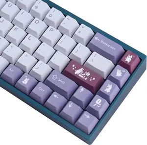 PBT Keycaps, Cherry Profile Keycaps 134 Keys Rabbit Dye Sublimation with 7U Spacebar Japanese Keycap Set for Cherry MX Switches US Layout Mechanical Keyboards