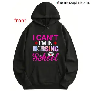 Long Sleeve Nursing Hoodie with Stethoscope, IV, and Pills - Perfect Gift for Nursing Students