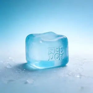 Needoh Ice Cube Water Drop Squeeze Toys, Rosy Stylish Sensory Stress Relief Balls, Soft Squishy Fidget Toy in Blue Pink Purple, Relaxing Anxiety Reducing Hand Toys, Perfect Gift for All Ages