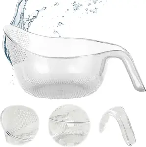Crystal Clear Rice Strainer - Premium BPA-Free Drain Basket for Vegetables, Fruits & Pasta - TikTok Viral Kitchen Essential with Comfortable Handle summervibes