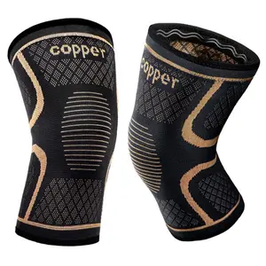 UGEM Copper Knee Braces 2 Pack for Knee Pain Relief & Support - 3D Knitting Technology for Meniscus Tear, Running, Weightlifting, Workout, ACL, Arthritis, Joint Pain Relief - Patella Band,Christmas gift for your family or friends