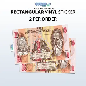 10 LEMPIRAS rectangle vinyl sticker