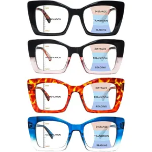 Multifocus Progressive Reading Glasses for Women - Bifocal Computer/Book Readers Blue Light Blocking