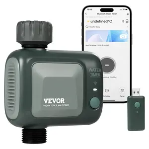 summervibes VEVOR WiFi Sprinkler Timer, Single Outlet, Smart Hose Faucet Water Timer with Brass Inlet, APP Control via 2.4Ghz WiFi or Bluetooth, Voice Control with Alexa Google Assistant, IPX6 for Yard Watering