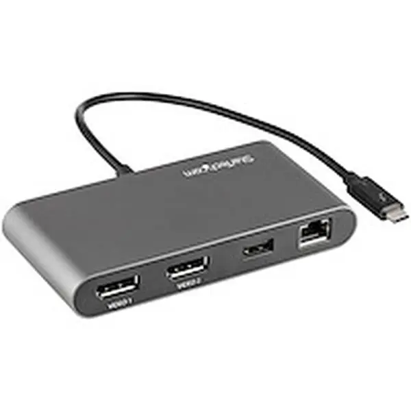 Startech Portable TB3 Docking Station - Compact Bus-Powered Multiport Hub for HP EliteBook, Dual Monitor Setup Support, 40Gbps Speed Video & Data, Gigabit Ethernet with PXE Boot/WOL, 0.6 lbs, 11" (28cm), 1x USB 3.1 Gen 1 Type-A Port