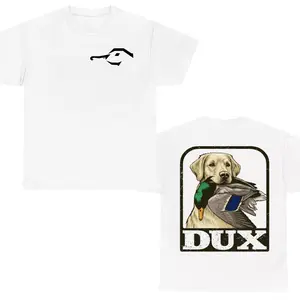DUX Hunting Dog Retriever T-Shirt – Duck Hunting Graphic Tee, Vintage Outdoor Hunter Shirt, Soft Cotton Unisex Apparel Gift for Dog Lovers