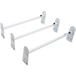 fathersdaygift VEVOR Van Roof Ladder Rack, 3 Bars Alloy Steel Roof Racks, 750 LBS Capacity Rain-Gutter Roof Rack, Adjustable Length 40.2 to 74.8, Van Ladder Rack Compatible with Chevrolet Express, GMC Savana, etc