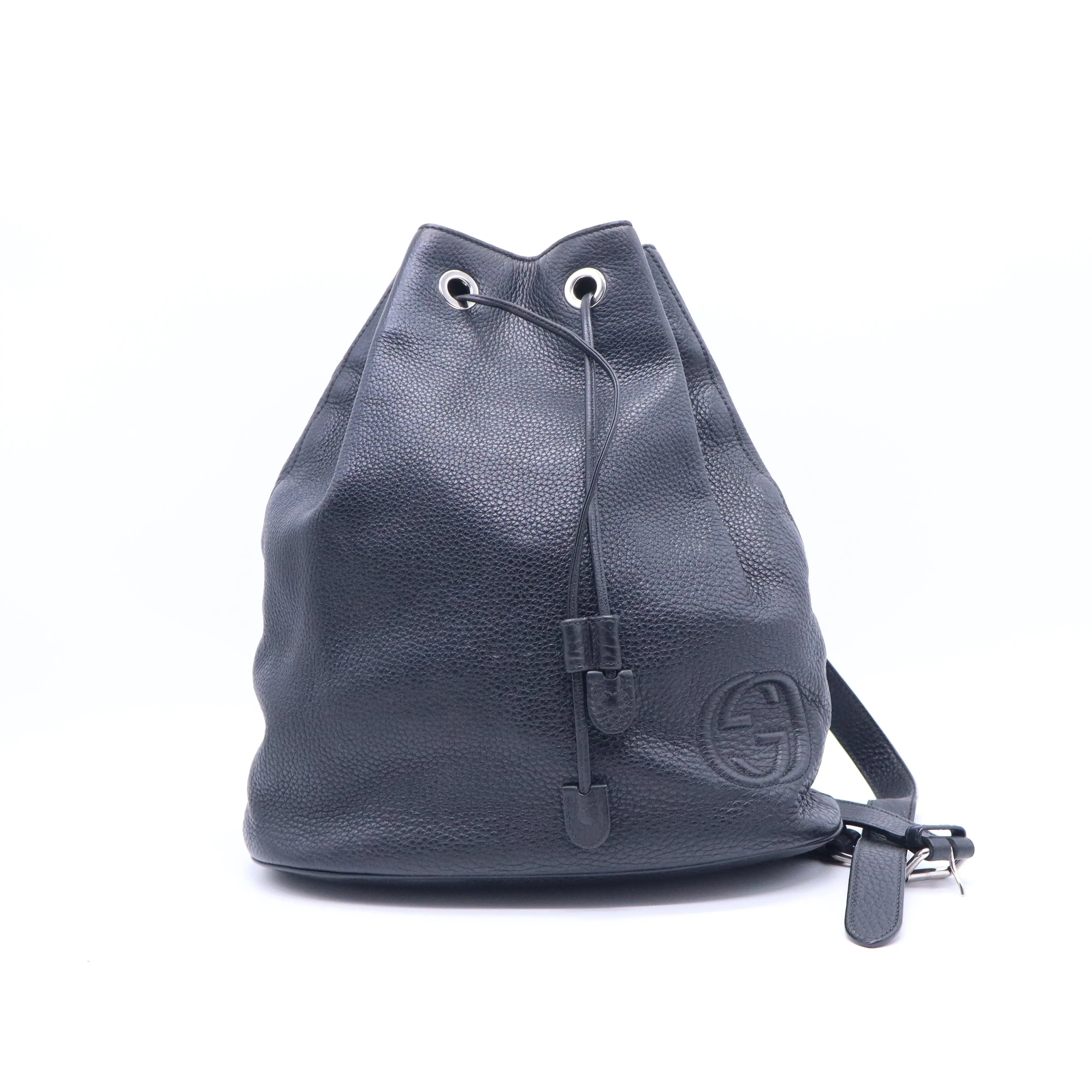 Pre-owned GUCCI Leather Backpacks Interlocking G Soho B20757