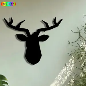 1pc Deer Head Silhouette Metal Wall Art, Majestic Stag Statue Mural, Intricate Craftsmanship, Iron Craft, Perfect for Christmas, Housewarming Decor, Perfect for Living Room Cabin Garden Fence Decor, Ideal Gift for Wildlife Enthusiasts.