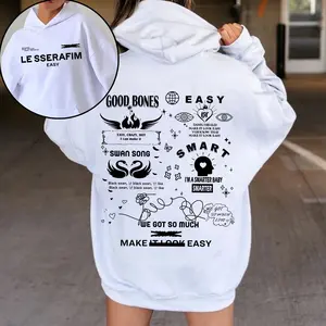 Personalized Easy Album Tracklist Hoodie, Le Sserafim Kpop Shirt, Le Sserafim Kpop Chaewon, Yunjin, Kazuha, Eunchae, Sakura Shirt, Kpop Girlgroup Graphic Music Unisex Gift, Easy Album 2024 Shirts, Le Sserafim Concert Fan Gifts, Her/Him Gift HRC0E-HM78