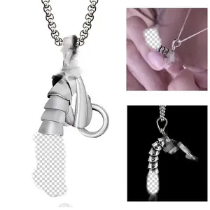 Quirky Dick Shaped Titanium Chain Men's Small Batch Streetwear Locket