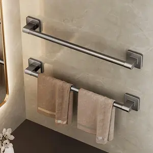Wall Mounted Towel Rack, Rustproof Aluminum & Durable ABS Towel Holder, Space-saving Self-adhesive Towel Bar for Bathroom & Kitchen Storage, Bathroom organizing accessories, Bathroom Organizer