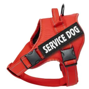 Adjustable Anti-Explosion Night Reflective Pet Harness, Dog Leash Vest with Two Emotional Support Removable Patches, Nylon Material, Walking Harness
