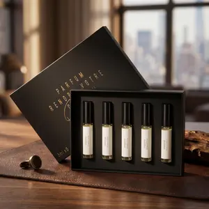 Men's Perfume Sampler Set - 5-Pack of Mini Perfumes with Long-Lasting Floral & Fruity Scents, Portable Travel Cologne