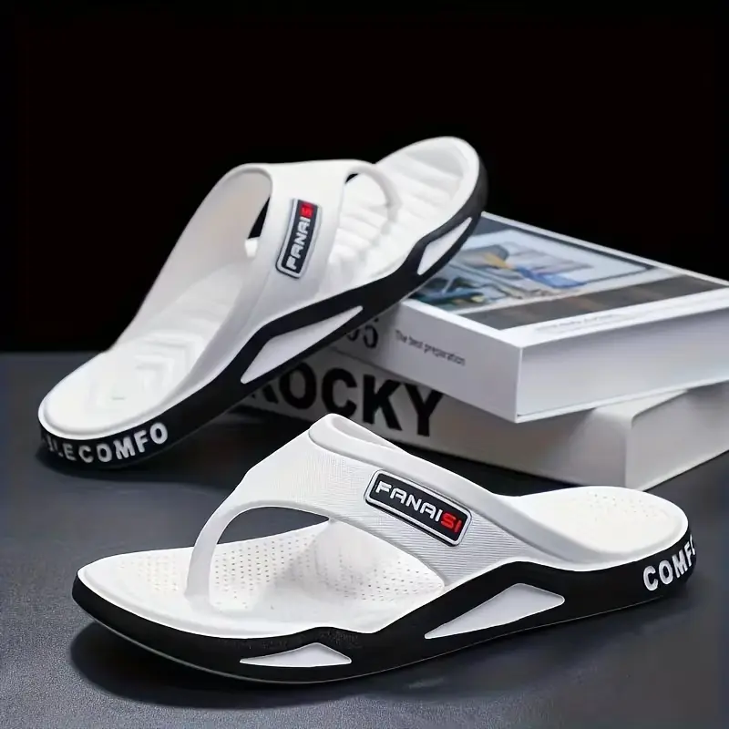 Summer Men's Slippers Fashion Indoor Bathroom Anti Slip PVC Anti Odor Soft Sole Couple Sandals Comfort Outdoor Beach Flip Flops Shoe Lightweight