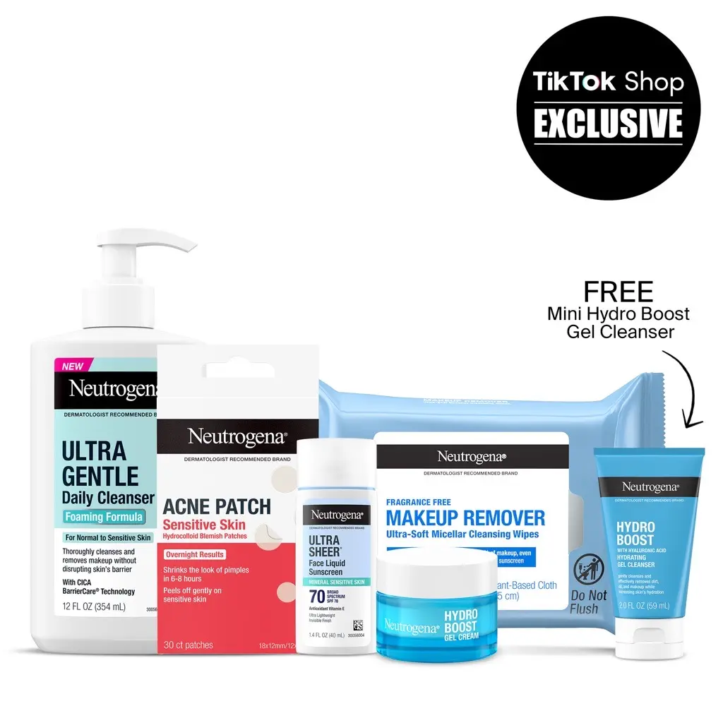 Sensitive Skin Essentials Bundle - Cleanse, Hydrate and Protect to Simplify Daily Routine Sensitive Skin Essentials Bundle - Cleanse, Hydrate and Protect to Simplify Daily Routine