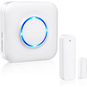 Doorbell, wireless door contact sensor alarm bell, with a range of 600 feet, 58 types of bells and 5 levels of LED indicator lights, suitable for commercial/store/home/office door bell alarms when entering Vintage Wrestling Style Steel Ring