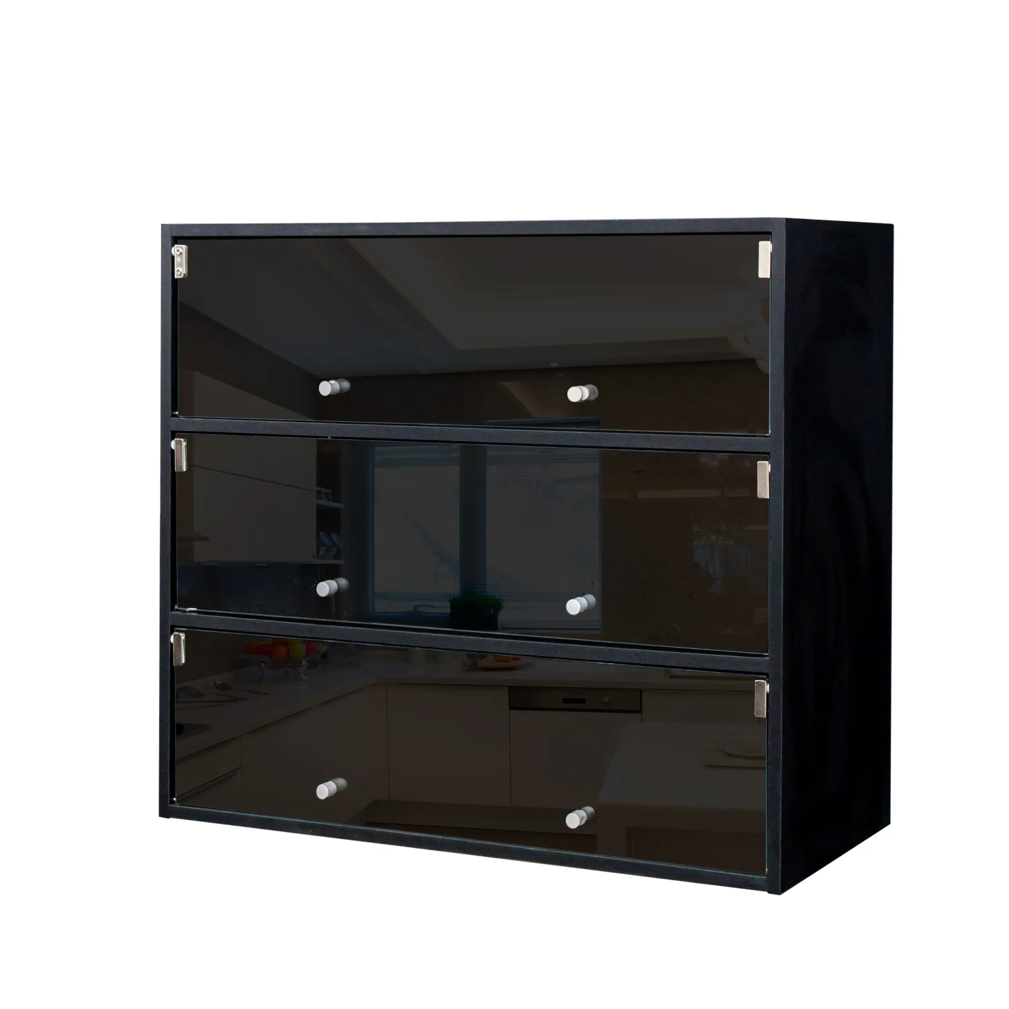 Black Glass Door Shoe Box Shoe Storage Cabinet With RGB Led Light tall led tvstand with