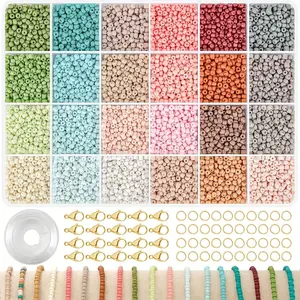 10000pcs 24 Colors Jewelry Making Kit, 3mm Glass Seed Beads, DIY Bracelet Necklace Materials, Handmade Beading Art Set, Adult Teen Gift