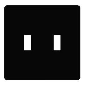 Lutron FG-2-BL Fassada 2-Gang Toggle Wall Plate - Glossy Black