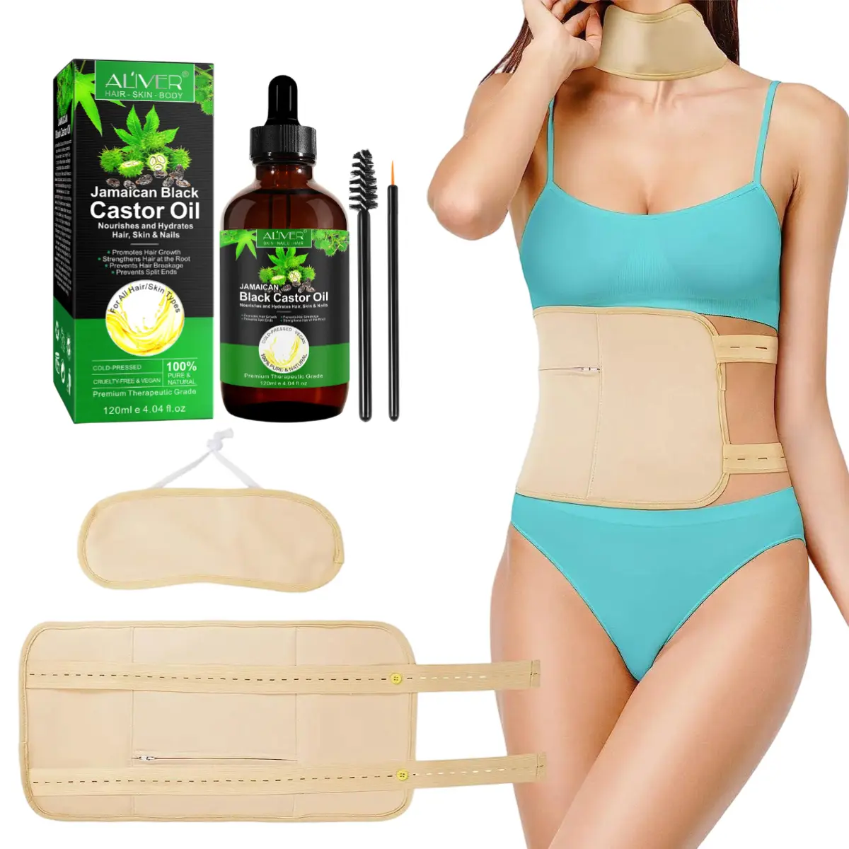 Jamaican Black Castor Oil Organic 60ml/120ml, Pure Cold Pressed Castor Oil for Skin, Hair & Body, Deep Nourishing Moisturizer for Hydration & Care