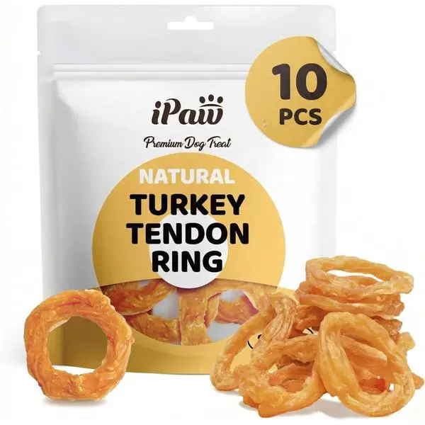Turkey Tendon Dog Chews 10 Pack – Natural Single Ingredient Rawhide Alternative Treats for Small Dogs