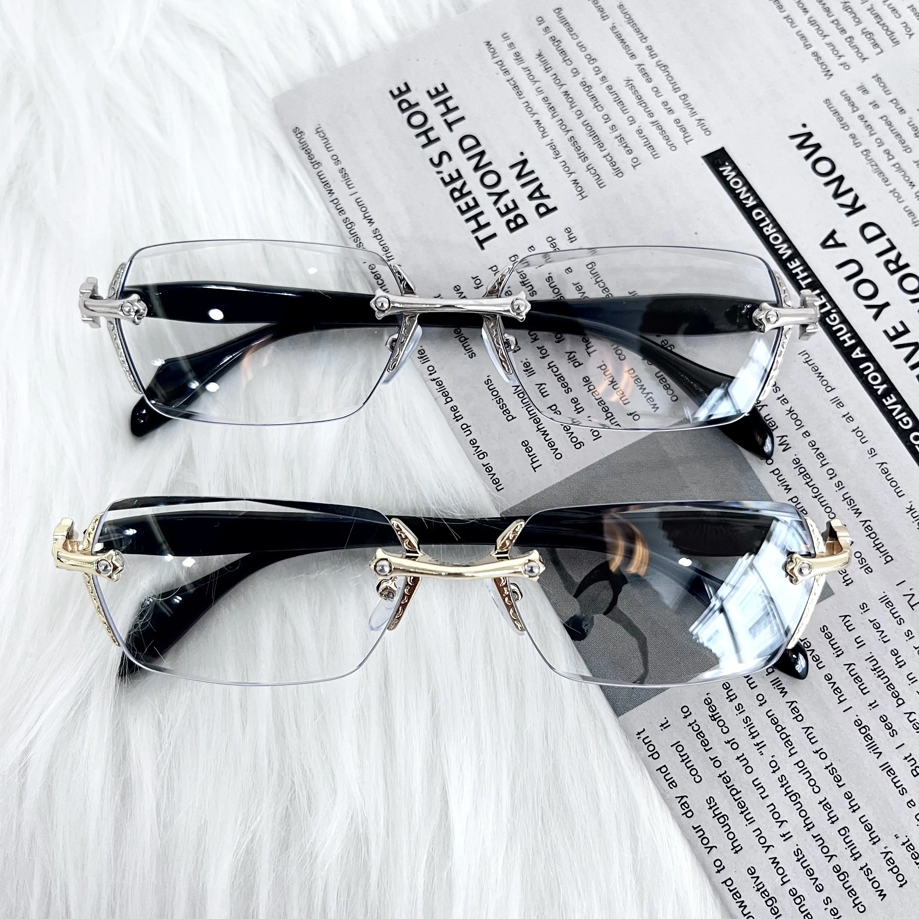 unisex Luxury Rimless Blue Light Blocking Glasses for Men and Women, Anti-Fatigue Eyewear for Office Work, Gaming, and Screen Protection, Stylish Lightweight Frames adult