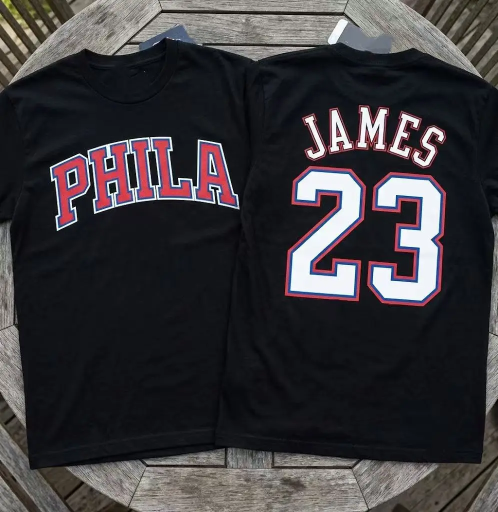 LEBRON JAMES #23 PHILA TEE!  The KING in a New Jersey Style!  Retro Graphics & Classic Fit  Wear the Legend and Philly Pride!  Limited Stock - Order Yours Now! ️