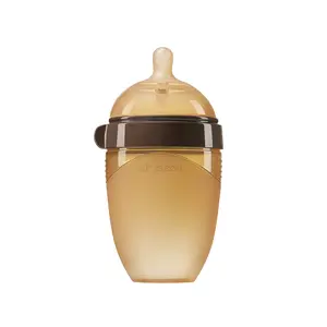 Silicone Natural Breast-Like Bottle with Nipple(0-3 Months),8oz,1pack