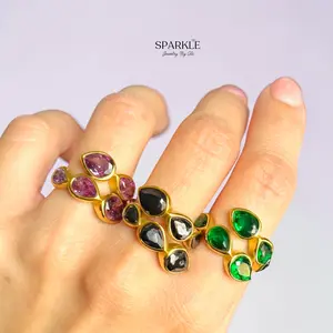 Velvet Drop Rings | Stainless Steel 18k gold plated | Adjustable 