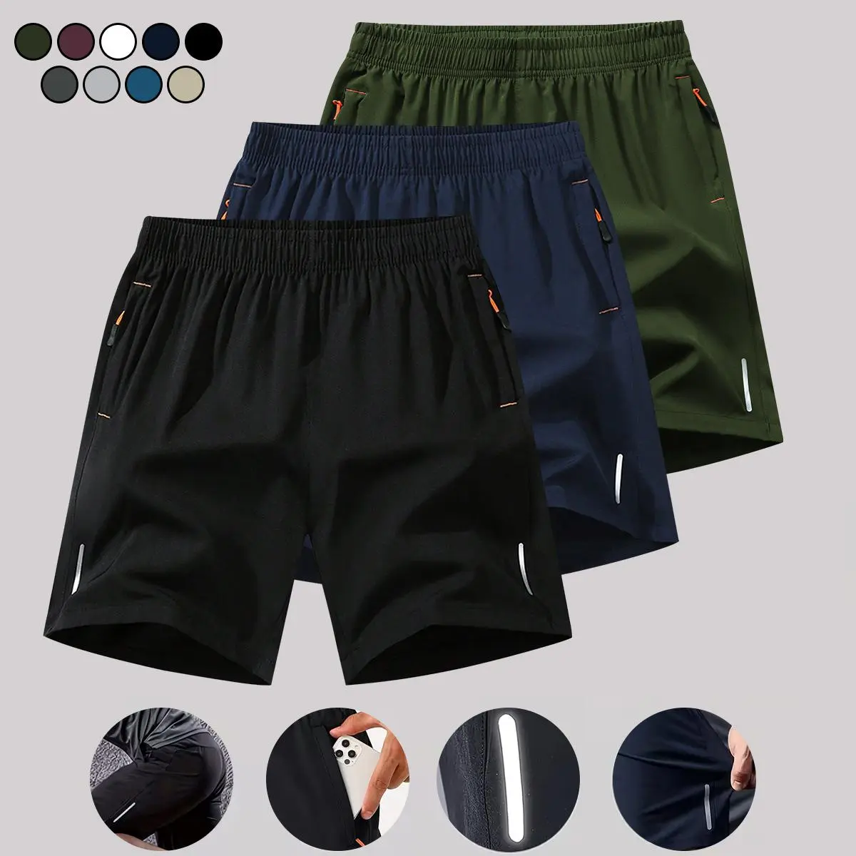 Black + Dark Blue + Army Green