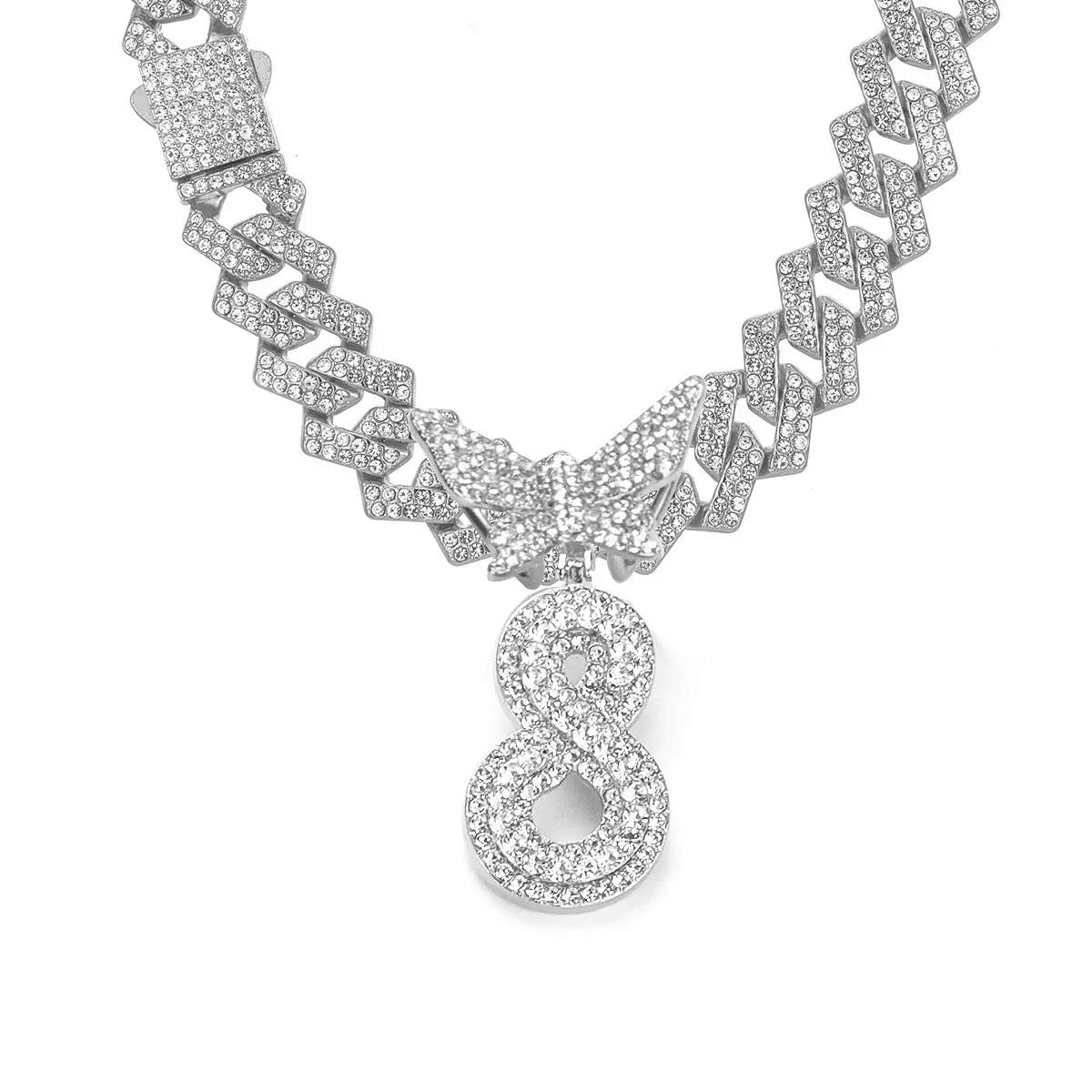 Silver letter necklace S