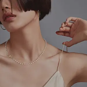 Simple Cross Pendant Choker Necklace Dainty Simple Tiny Cross Necklace For Women Girls For Christmas Gift All-match & Exquisite Jewelry gift Back To School