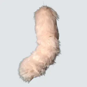 Faux Fur Tail for Cosplay & Therian Costumes Soft Bendable 15-16 Inches with Metal Clip & Lobster Claw Attachment Adorable Fake Fur Accessory