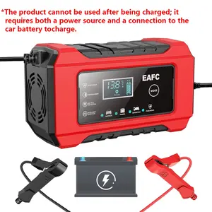 Us Plug Smart Automotive Car Battery Charger, 12V 6a Automatic Lead Acid Battery Charger, High Stability, Only Plugs In, No Power Storage