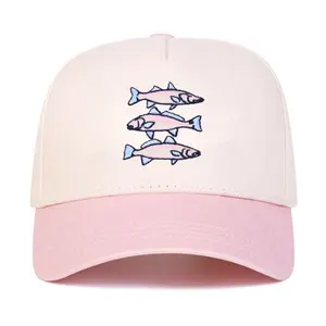 What a Catch Two Tone Trucker Hat Vintage Fisher Embroidered Hat Fishing Man Trendy Unisex Hats