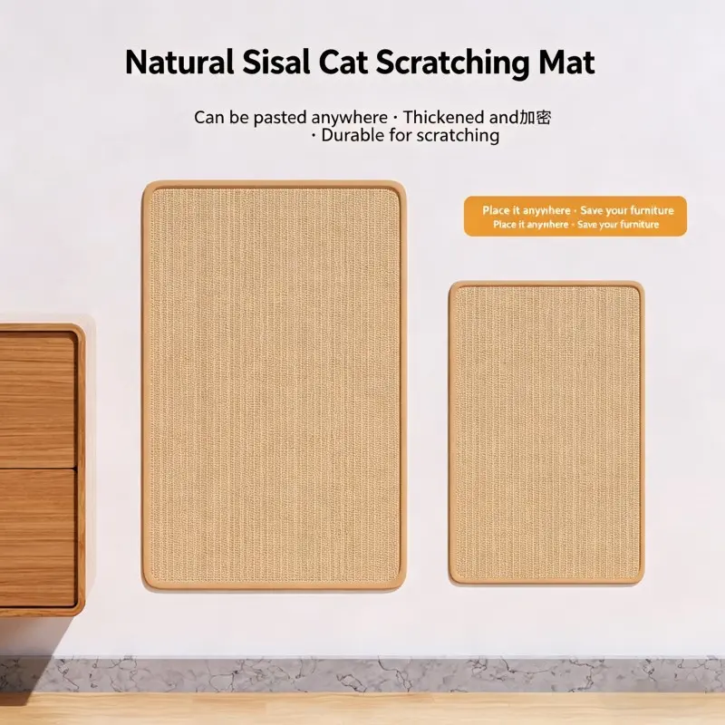Durable Cat Scratching Post, Non-Slip Base, Velcro Attachment, Entertainment & Protection, Designed for All Cats, Long-Lasting Pet Jute Scratch Pad, Sisal Scratching Posts