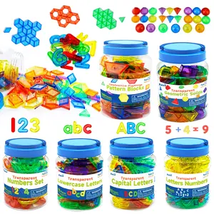 Translucent Geometric Shapes and Colorful Number for Kids, Light Table Manipulatives Toy Shape Sorter Math Helper School Supplie, Math Manipulatives for Classroom, Random Accessories Color
