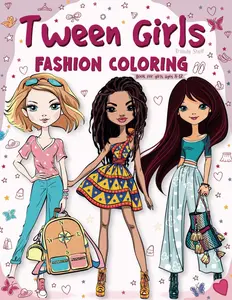 Tween Girls Trendy Stuff: Fashion Coloring Book For Girls Ages 8-12