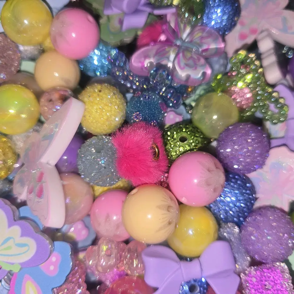 Dana's Butterflies Bows and Bling Custom Bead Mix - Vibrant Colors and Textures for DIY Projects 10 oz bag