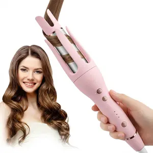 Automatic Curling Iron with Negative Ions 3 Heat Levels for Fine Normal Thick Hair Quick Warm-Up 60 Seconds 100 Million Ions Reduce Frizz Easy Styling Left Right Rotation 30-Min Auto Shut-Off