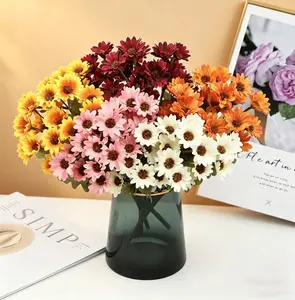 5/10 pieces Spring Small Daisies Synthetic Silk Flowers Suitable for home decoration UVresistant Elegant bouquet Christmas and party decoration Mother's gift Birthday gift Valentine's Day flowers Adult gift Living room decoration Outdoor garden decoration