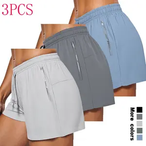 Women’s 3-pack summer casual shorts—comfortable for everyday wear, featuring a drawstring design; stylish, multifunctional outdoor shorts that are easy to care for and versatile for summer bottoms.