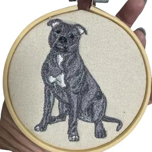 American Bully Pitbull Terrier Dog Machine Embroidered and Framed! Unique Canine Charm Tabletop Decor for Home or Office! Other Designs and Breeds Available! gift man cave decore
