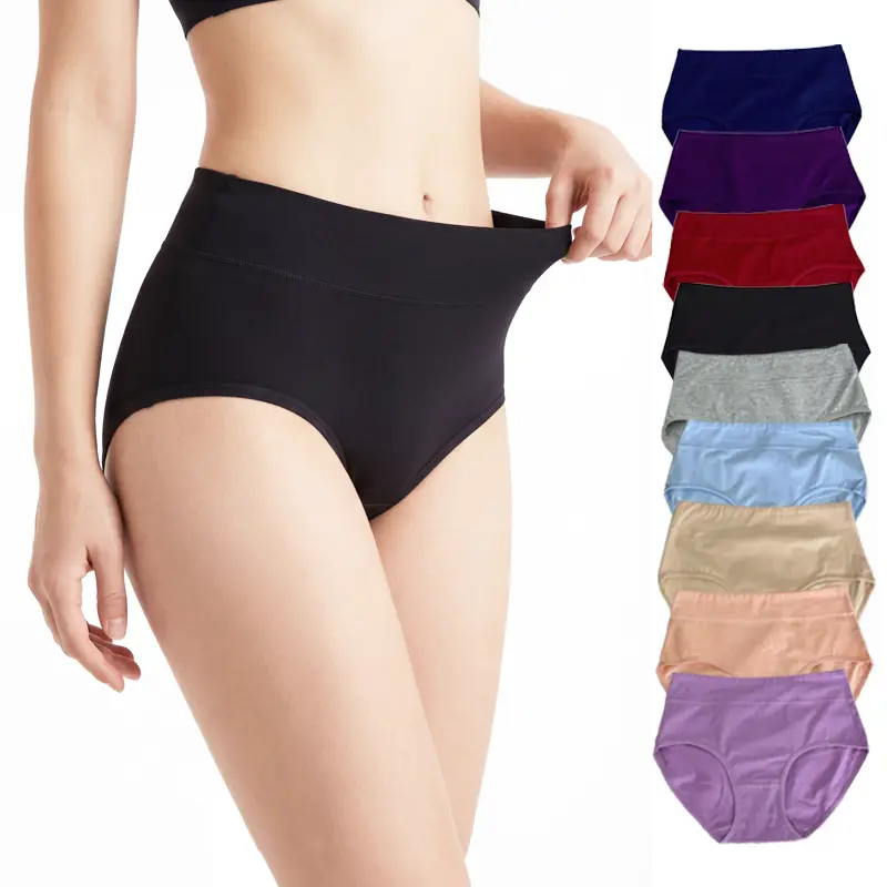 Women's Mid-Rise Cotton Briefs, 9-Pack Mixed-Color Snug-Fit Breathable Underwear, S-2XL, Ideal for Petite & Regular-Build Figures for Casual Days fashion comfy soft