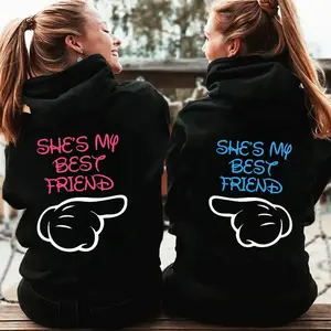 Best Friend Bestie Matching Women's Clothing She's My Best Friend Women's Zipper Hoodie Autumn Winter Sweatshirt Streetwear, Made In USA