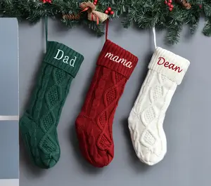 Embroidered Christmas Stocking personalized Knitted Christmas Stockingsmonogram Stockings family Stockings holiday Stocking christmas Gift