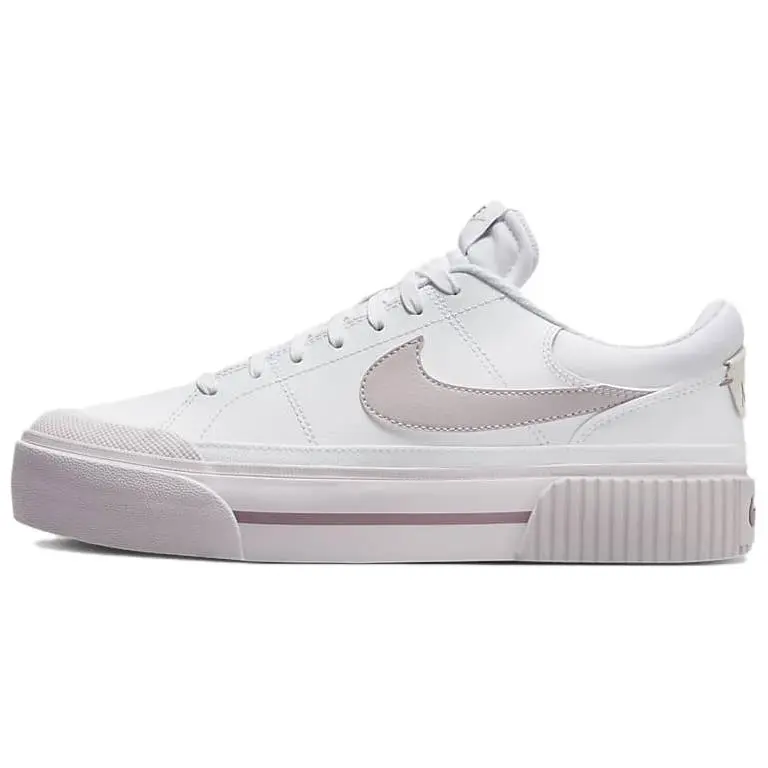 Nike Court Legacy Lift White Smokey Mauve Comfort Skate Shoes Pink Women's DM7590-105